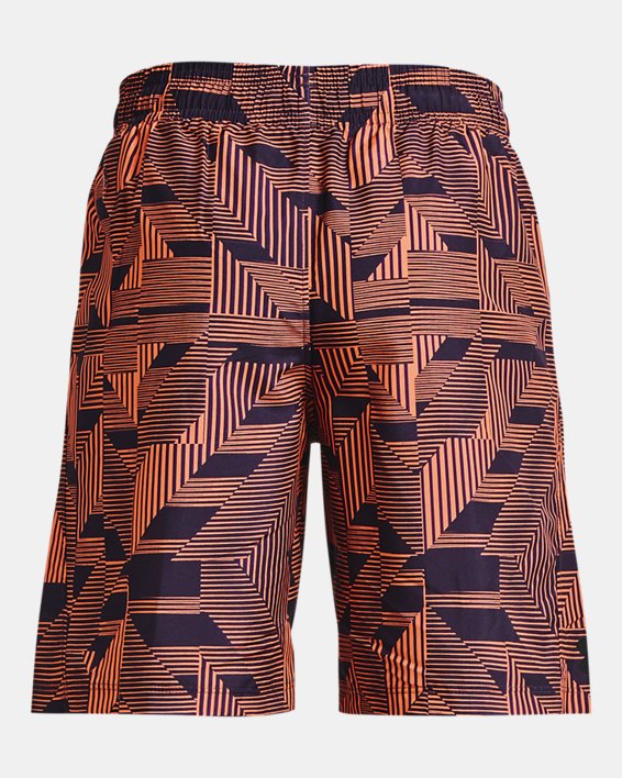 Boys' UA Woven Printed Shorts in Orange image number 1